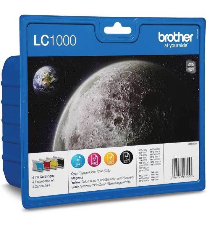 Brother LC1000 Noir couleur Pack de 4 Cartouches d'encre d'origine