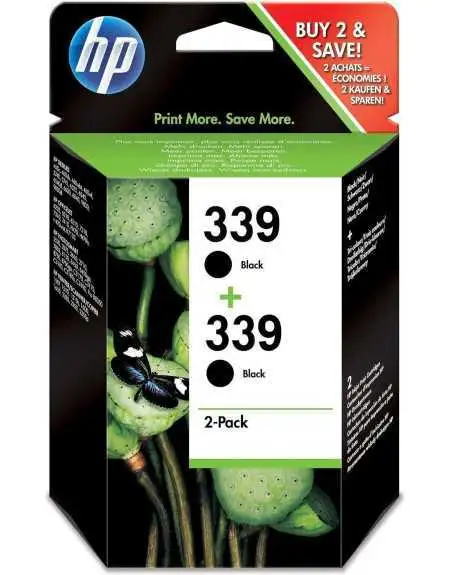 HP 339 Noir Pack de 2 Cartouches d'encre d'origine