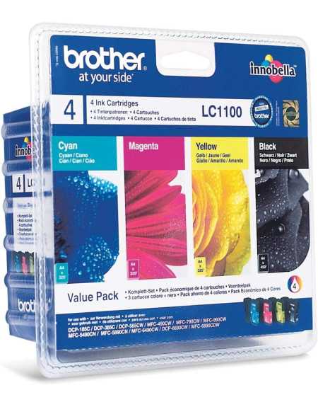 Brother LC1100 Noir couleur Pack de 4 Cartouches d'encre d'origine