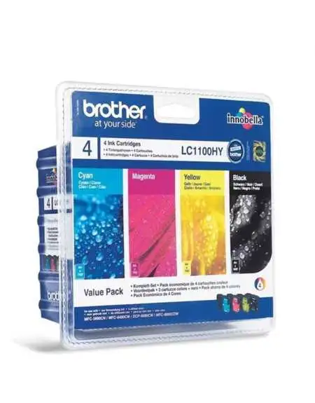 Brother LC1100HY Noir couleur Pack de 4 Cartouches d'encre d'origine