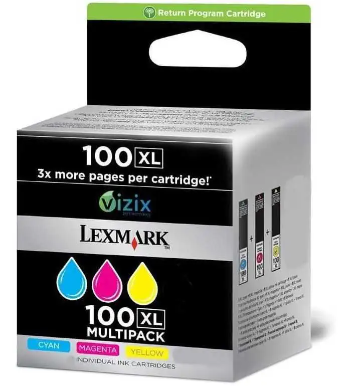 Lexmark 100XL Couleur Pack de 3 Cartouches d'encre d'origine