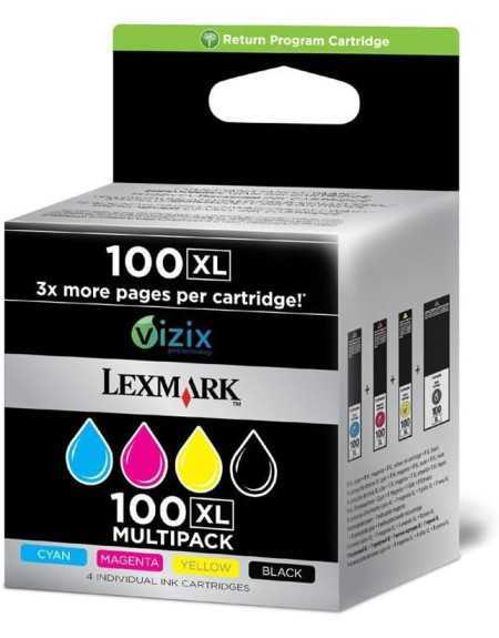 Lexmark 100XL Noir couleur Pack de 4 Cartouches d'encre d'origine