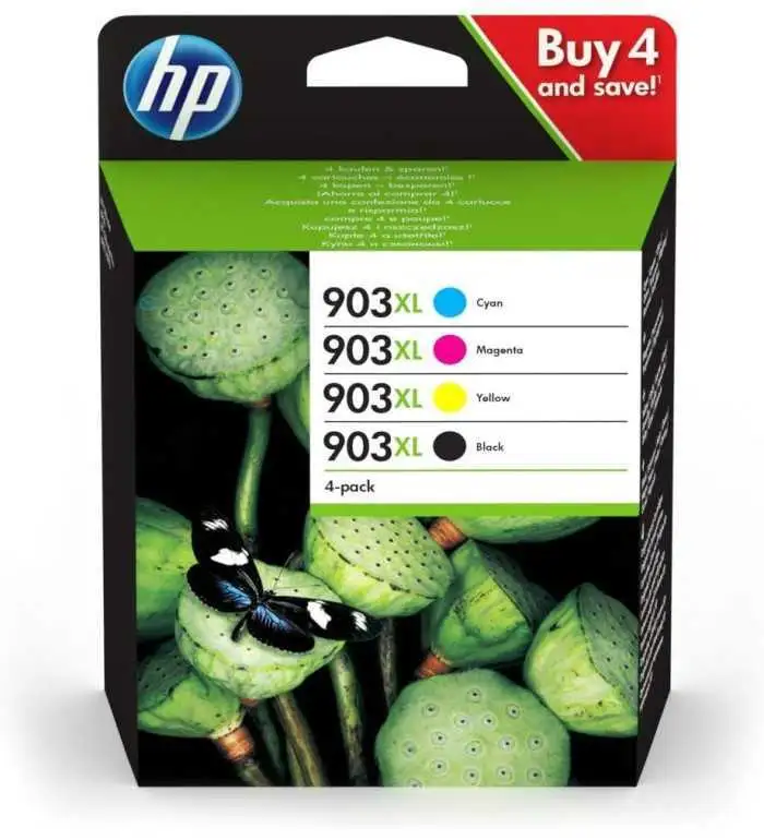 HP 903XL Noir couleur Pack de 4 Cartouches d'encre d'origine