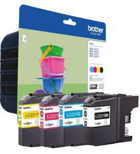 Brother LC221 Noir couleur Pack de 4 cartouches d'encre d'origine