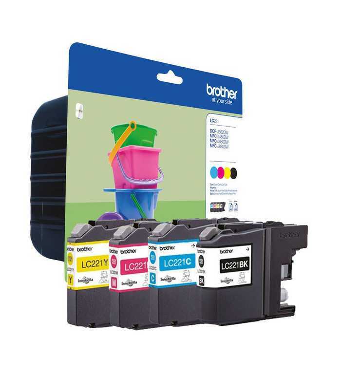 Brother LC221 Noir couleur Pack de 4 cartouches d'encre d'origine