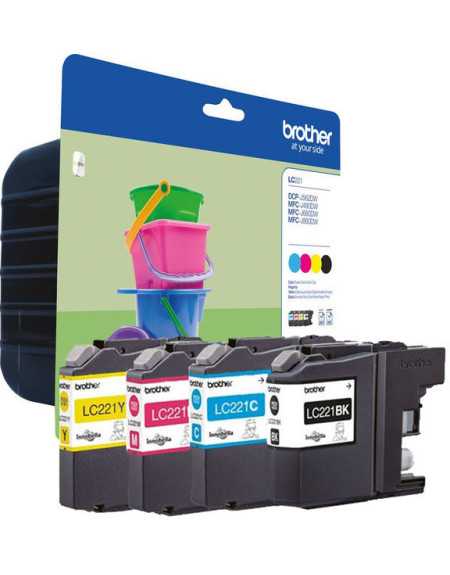 Brother LC221 Noir couleur Pack de 4 cartouches d'encre d'origine