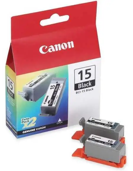 CANON BCI-15 Noir Pack de 2 Cartouches d'encre d'origine