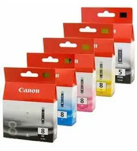 Canon CLI-8/PGI-5BK Noir couleur Pack de 5 Cartouches d'encre d'origine