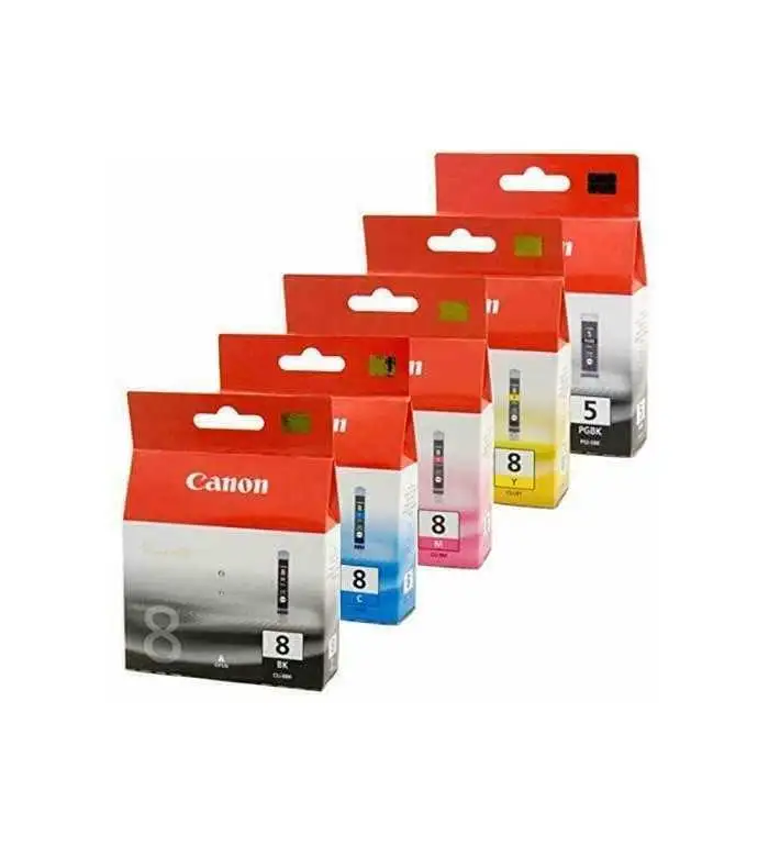 Canon CLI-8/PGI-5BK Noir couleur Pack de 5 Cartouches d'encre d'origine