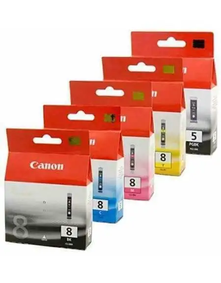 Canon CLI-8/PGI-5BK Noir couleur Pack de 5 Cartouches d'encre d'origine