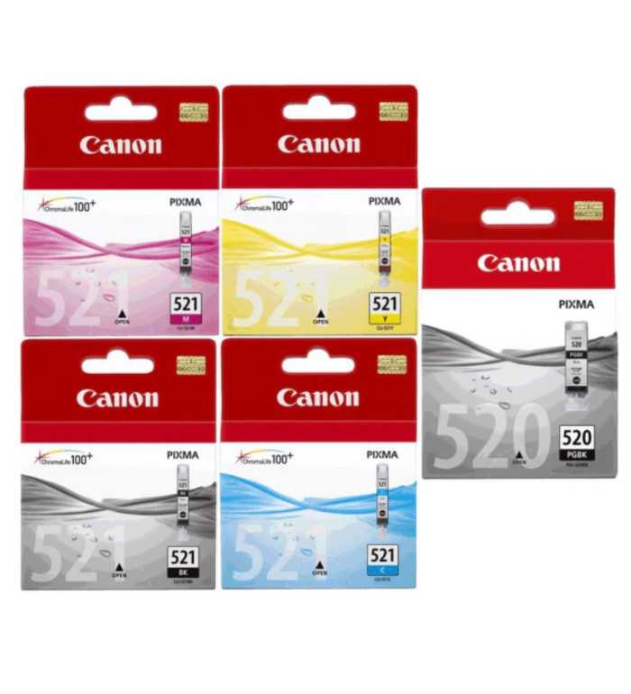 Canon PGI-520/CLI-521 Noir couleur Pack de 5 Cartouches d'origine