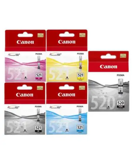 Canon PGI-520/CLI-521 Noir couleur Pack de 5 Cartouches d'origine