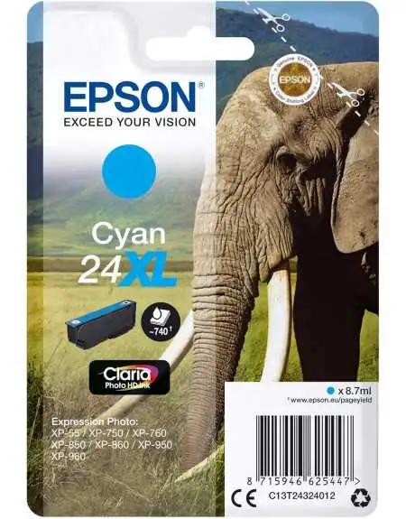 Epson 24XL Cyan pas chère sur Promos-cartouches