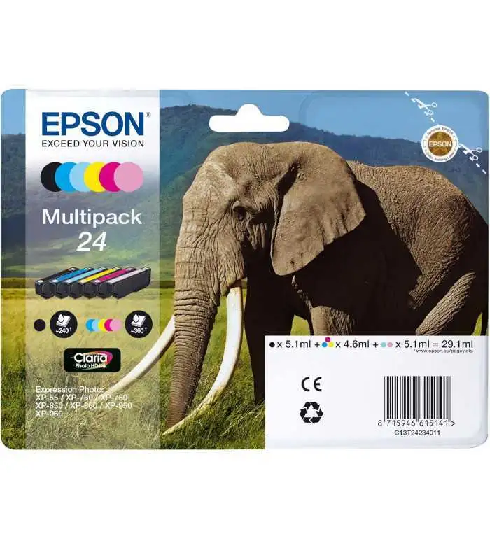 Epson 24 Noir couleur Pack moins cher sur Promos-cartouches