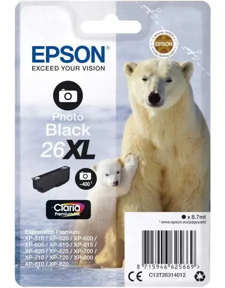 Epson 26XL Photo noir pas chère sur Promos-cartouches