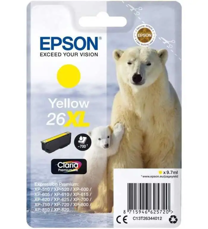 Epson 26XL Jaune pas chère sur Promos-cartouches