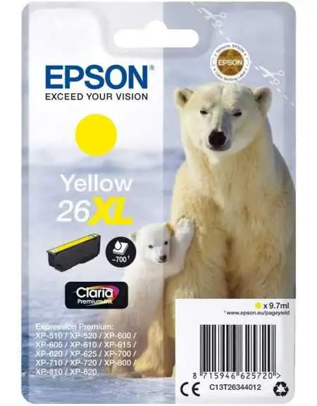 Epson 26XL Jaune pas chère sur Promos-cartouches