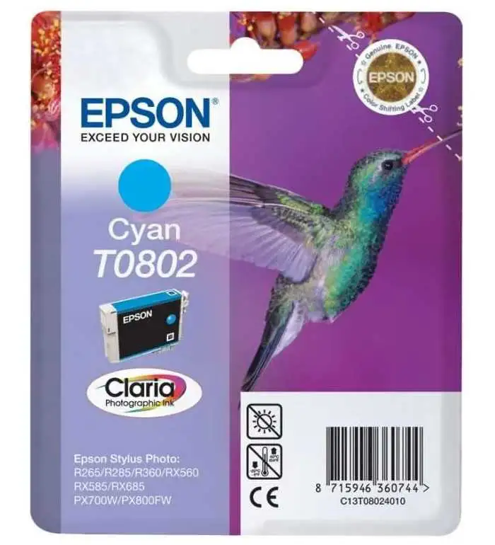 Epson T0802 Colibri Cyan pas chère sur Promos-cartouches