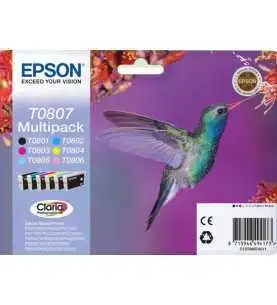 EPSON T0807 Colibri Noir couleur Pack moins cher sur Promos-cartouches