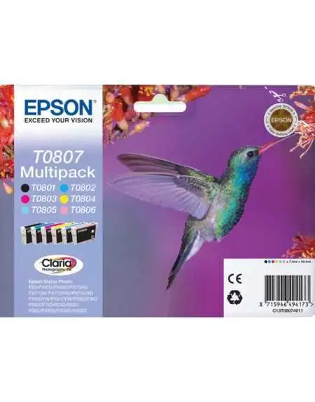 EPSON T0807 Colibri Noir couleur Pack moins cher sur Promos-cartouches