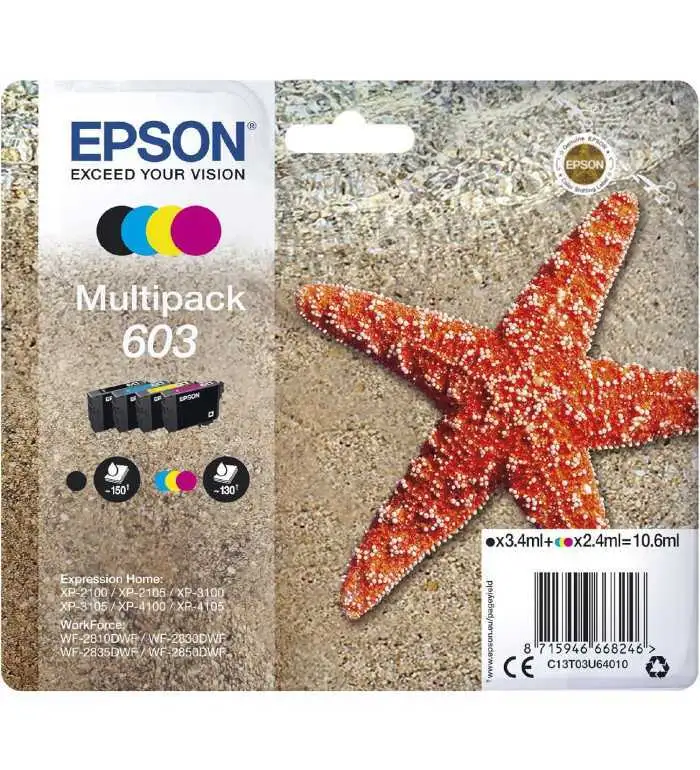 Epson 603 Etoile de Mer Noir couleur Pack moins cher sur Promos-cartouches