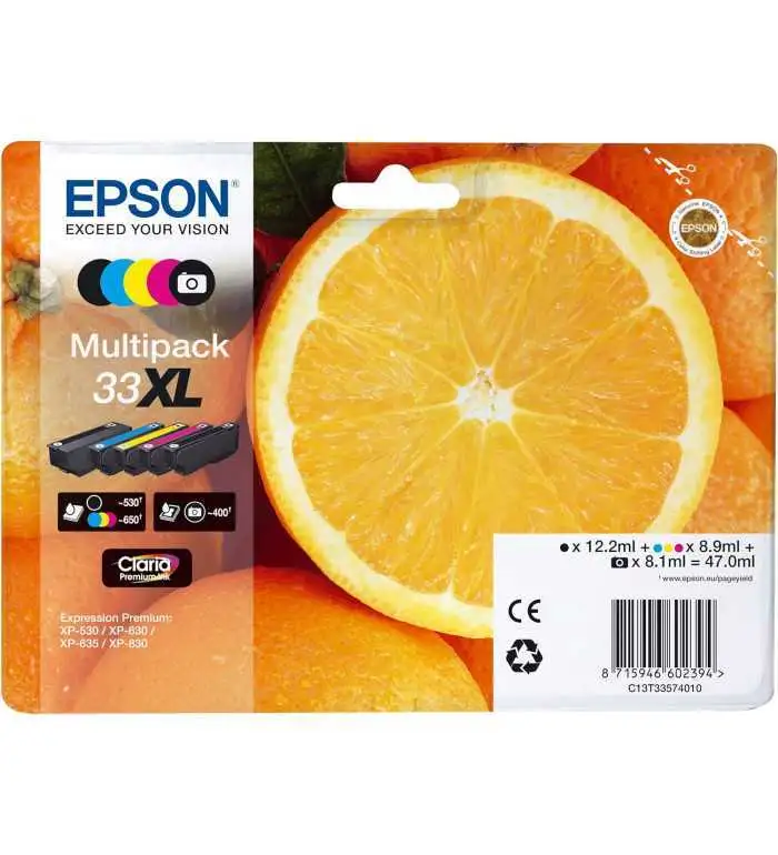 Epson 33XL Orange Noir couleur Pack moins cher sur Promos-cartouches