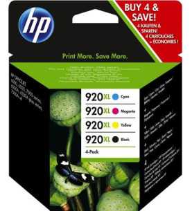 HP 920XL Noir couleur Pack de 4 Cartouches moins cher sur Promos-cartouches