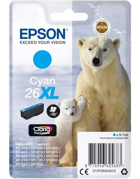 Epson 26XL Cyan Ours Polaire Cartouche pas chère sur Promos-cartouches