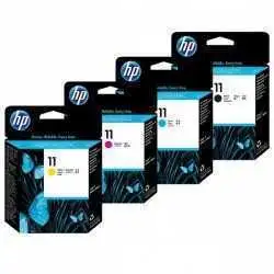 HP 11 Têtes d'impression - Pack de 4 ( jaune, noir, cyan, magenta )